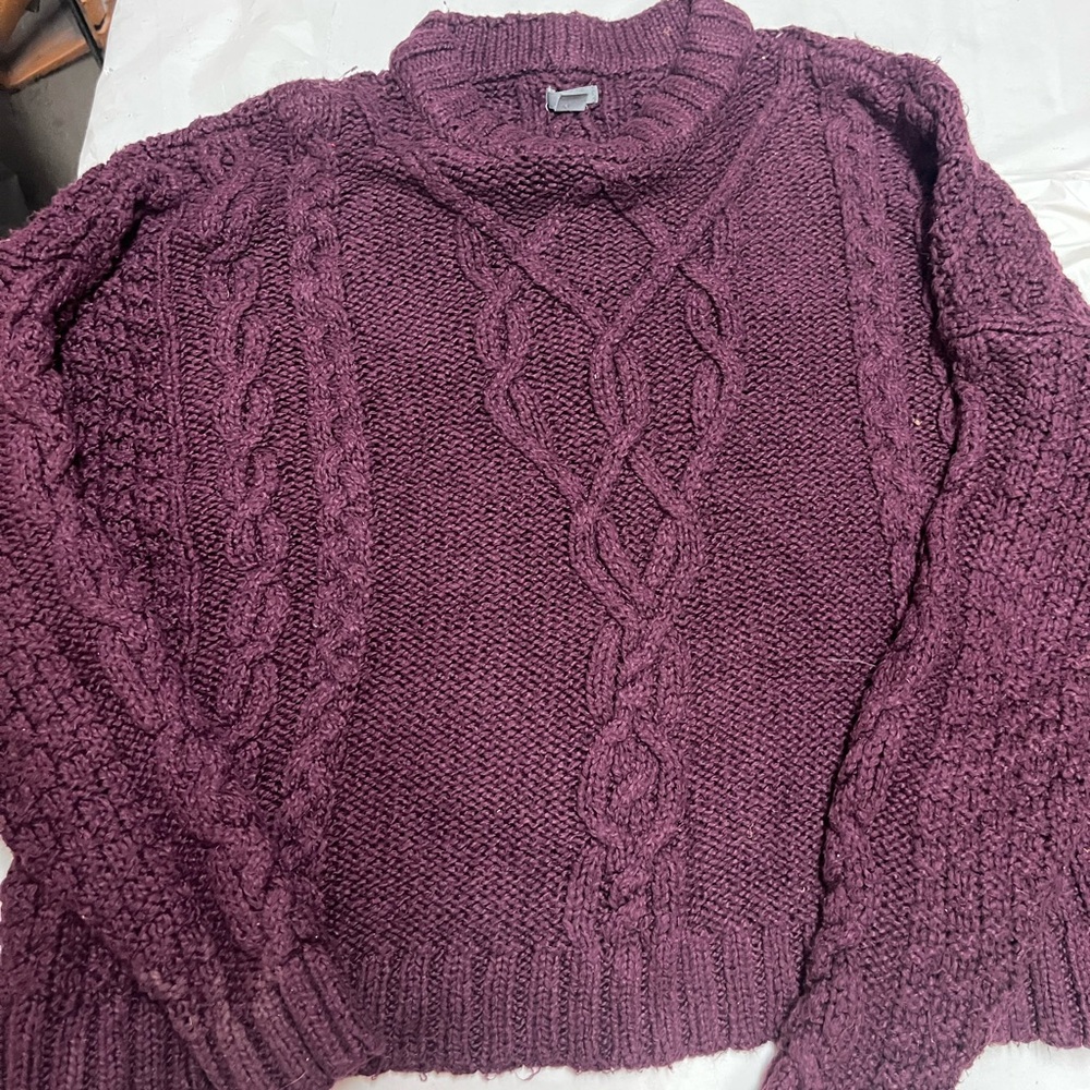 Aerie purple pull over sweater size small